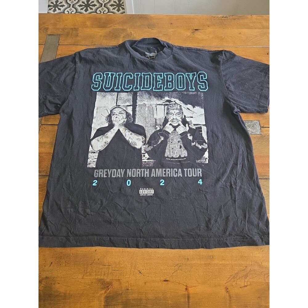 Suicideboys Shirt L Grey Day 2024 North America Tour G59 Records Black Rap Tee